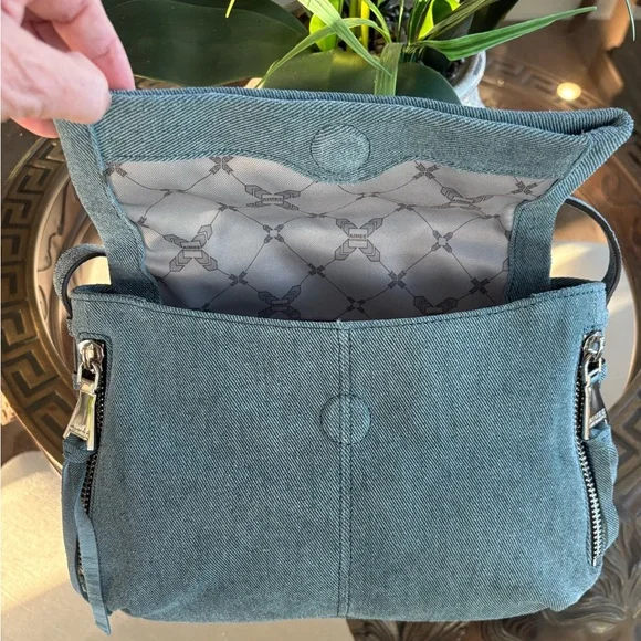 🩵🩵AIMEE KESTENBERG BALI LEATHER DENIM CROSSBODY BAG!🩵🩵 - Picture 3 of 11